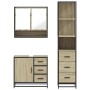 Set de muebles de baño 3 pzas madera contrachapada roble Sonoma von , Badezimmermöbel - Ref: Foro24-3301166, Preis: 277,99 €,...