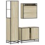 Set de muebles de baño 3 pzas madera contrachapada roble Sonoma by , Bathroom furniture - Ref: Foro24-3301151, Price: 264,39 ...