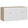 Waschbeckenschrank aus weißem Eichensperrholz 90x38,5x46 cm von vidaXL, Badezimmermöbel - Ref: Foro24-804670, Preis: 35,01 €,...