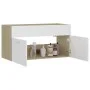 Waschbeckenschrank aus weißem Eichensperrholz 90x38,5x46 cm von vidaXL, Badezimmermöbel - Ref: Foro24-804670, Preis: 34,70 €,...