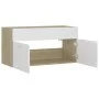 Waschbeckenschrank aus weißem Eichensperrholz 90x38,5x46 cm von vidaXL, Badezimmermöbel - Ref: Foro24-804670, Preis: 34,70 €,...