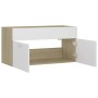 Waschbeckenschrank aus weißem Eichensperrholz 90x38,5x46 cm von vidaXL, Badezimmermöbel - Ref: Foro24-804670, Preis: 35,01 €,...