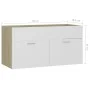 Waschbeckenschrank aus weißem Eichensperrholz 90x38,5x46 cm von vidaXL, Badezimmermöbel - Ref: Foro24-804670, Preis: 34,70 €,...