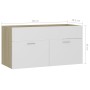 Waschbeckenschrank aus weißem Eichensperrholz 90x38,5x46 cm von vidaXL, Badezimmermöbel - Ref: Foro24-804670, Preis: 35,01 €,...