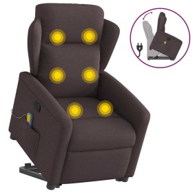 Silla de masaje reclinable de pie de tela marrón oscuro de , Sillones - Ref: Foro24-3303149, Precio: 267,97 €