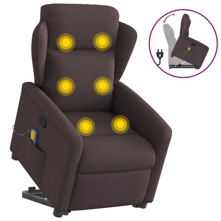 Silla de masaje reclinable de pie de tela marrón oscuro by , Armchairs - Ref: Foro24-3303149, Price: 268,05 €, Discount: %