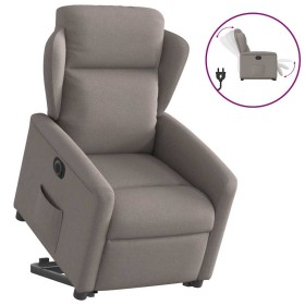 Sillón eléctrico reclinable elevable de tela gris taupe de , Sillones - Ref: Foro24-3303161, Precio: 336,63 €, Descuento: %