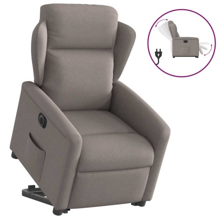 Sillón eléctrico reclinable elevable de tela gris taupe de , Sillones - Ref: Foro24-3303161, Precio: 336,63 €, Descuento: %