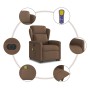 Sillón de masaje eléctrico reclinable elevable tela marrón by , Armchairs - Ref: Foro24-3303168, Price: 318,34 €, Discount: %
