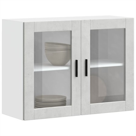 Armario de pared para cocina puerta cristal Porto gris hormigón von , Küchenschränke - Ref: Foro24-854091, Preis: 88,57 €, Ra...