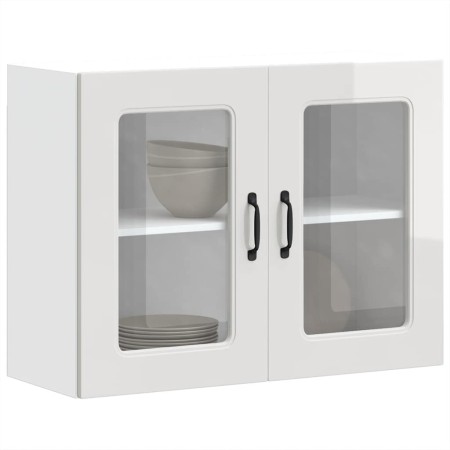 Armario pared cocina puerta cristal Kalmar blanca alto brillo von , Küchenschränke - Ref: Foro24-853609, Preis: 102,86 €, Rab...