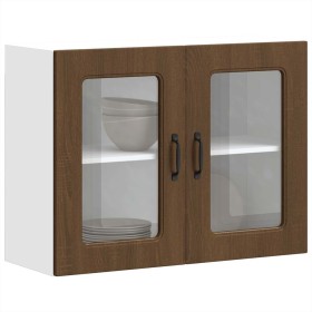 Armario pared cocina puerta de cristal Kalmar roble marrón de , Armarios de cocina - Ref: Foro24-853614, Precio: 90,48 €, Des...