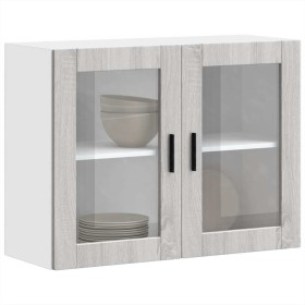 Armario de pared para cocina puerta cristal Porto gris sonoma von , Küchenschränke - Ref: Foro24-854093, Preis: 90,58 €, Raba...