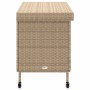 Baúl de jardín con ruedas ratán sintético beige 110x55x73 cm de , Cajas de almacenaje para exteriores - Ref: Foro24-4103829, ...