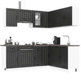 Mueble de cocina Lucca negra 11 piezas madera contrachapada de , Armarios de cocina - Ref: Foro24-3314952, Precio: 683,15 €, ...