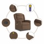 Sillón reclinable con masaje de tela marrón de , Sillones - Ref: Foro24-4015610, Precio: 209,44 €, Descuento: %