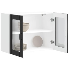 Armario pared cocina puerta de cristal Lucca negra von , Küchenschränke - Ref: Foro24-853848, Preis: 91,61 €, Rabatt: %
