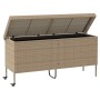 Caja de almacenaje jardín ruedas ratán PE beige 160x55x75 cm von , Aufbewahrungsboxen für den Außenbereich - Ref: Foro24-4103...