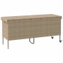 Caja de almacenaje jardín ruedas ratán PE beige 160x55x75 cm von , Aufbewahrungsboxen für den Außenbereich - Ref: Foro24-4103...