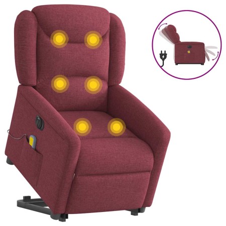 Sillón de masaje eléctrico reclinable elevable tela rojo tinto by , Armchairs - Ref: Foro24-3303227, Price: 320,48 €, Discoun...