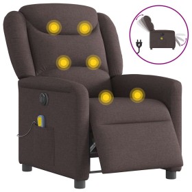 Sillón reclinable de masaje eléctrico tela marrón oscuro de , Sillones - Ref: Foro24-3303189, Precio: 253,54 €, Descuento: %