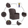 Sillón reclinable de masaje eléctrico tela marrón oscuro by , Armchairs - Ref: Foro24-3303189, Price: 253,54 €, Discount: %