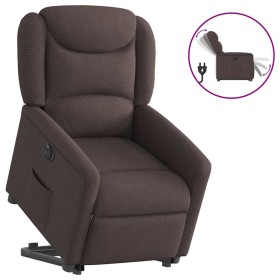Sillón eléctrico reclinable elevable de tela marrón oscuro de , Sillones - Ref: Foro24-3303219, Precio: 327,22 €, Descuento: %