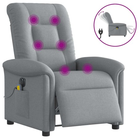 Sillón reclinable de masaje eléctrico tela gris claro by , Armchairs - Ref: Foro24-3303244, Price: 242,98 €, Discount: %