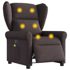Sillón reclinable de masaje eléctrico tela marrón oscuro de , Sillones - Ref: Foro24-3303369, Precio: 255,50 €, Descuento: %