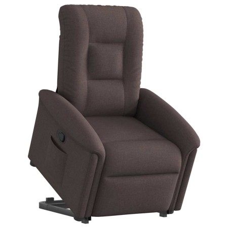 Sillón reclinable elevable tela marrón oscuro by , Armchairs - Ref: Foro24-3303259, Price: 251,61 €, Discount: %