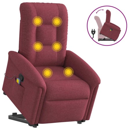 Sillón reclinable de masaje elevable tela rojo tinto von , Sessel - Ref: Foro24-3303267, Preis: 271,78 €, Rabatt: %
