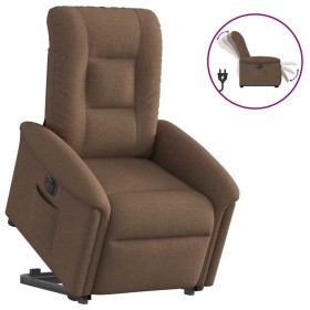 Sillón eléctrico reclinable elevable de tela marrón de , Sillones - Ref: Foro24-3303278, Precio: 328,88 €, Descuento: %