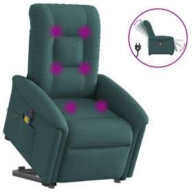 Sillón masaje eléctrico reclinable elevable tela verde oscuro de , Sillones - Ref: Foro24-3303290, Precio: 321,07 €, Descuent...