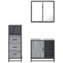 Set de muebles de baño 3 pzas madera contrachapada gris sonoma by , Bathroom furniture - Ref: Foro24-3301028, Price: 248,39 €...