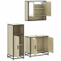 Set de muebles de baño 3 pzas madera contrachapada roble Sonoma von , Badezimmermöbel - Ref: Foro24-3300976, Preis: 199,14 €,...