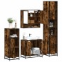 Set de muebles baño 4 pzas madera contrachapada roble ahumado de , Muebles de baño - Ref: Foro24-3301217, Precio: 337,12 €, D...