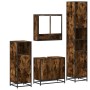 Set de muebles baño 4 pzas madera contrachapada roble ahumado de , Muebles de baño - Ref: Foro24-3301217, Precio: 337,12 €, D...