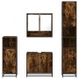 Set de muebles baño 4 pzas madera contrachapada roble ahumado de , Muebles de baño - Ref: Foro24-3301217, Precio: 337,12 €, D...