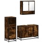 Set de muebles baño 3 pzas madera contrachapada roble ahumado de , Muebles de baño - Ref: Foro24-3301042, Precio: 245,45 €, D...