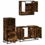 Set de muebles baño 3 pzas madera contrachapada roble ahumado de , Muebles de baño - Ref: Foro24-3301042, Precio: 245,45 €, D...