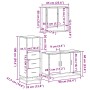 Set de muebles baño 3 pzas madera contrachapada roble ahumado de , Muebles de baño - Ref: Foro24-3301042, Precio: 245,45 €, D...
