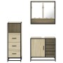 Set de muebles de baño 3 pzas madera contrachapada roble Sonoma von , Badezimmermöbel - Ref: Foro24-3301056, Preis: 221,10 €,...