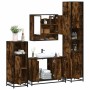 Set de muebles baño 4 pzas madera contrachapada roble ahumado de , Muebles de baño - Ref: Foro24-3301222, Precio: 426,04 €