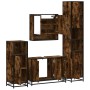 Set de muebles baño 4 pzas madera contrachapada roble ahumado de , Muebles de baño - Ref: Foro24-3301222, Precio: 426,61 €, D...