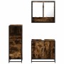 Set de muebles baño 3 pzas madera contrachapada roble ahumado de , Muebles de baño - Ref: Foro24-3301037, Precio: 213,60 €, D...