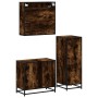 Set de muebles baño 3 pzas madera contrachapada roble ahumado de , Muebles de baño - Ref: Foro24-3301037, Precio: 213,60 €, D...