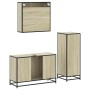 Set de muebles de baño 3 pzas madera contrachapada roble Sonoma von , Badezimmermöbel - Ref: Foro24-3300981, Preis: 215,00 €,...