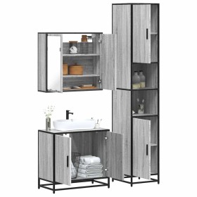 Set de muebles de baño 3 pzas madera contrachapada gris sonoma von , Badezimmermöbel - Ref: Foro24-3301068, Preis: 289,57 €, ...
