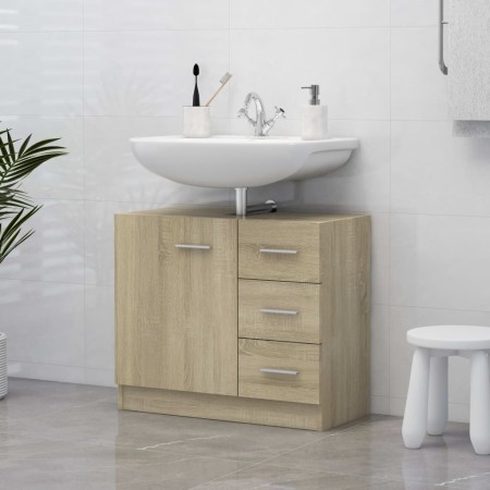 Waschbeckenschrank aus eichenfarbenem Sperrholz, 63 x 30 x 54 cm von vidaXL, Badezimmermöbel - Ref: Foro24-804187, Preis: 91,...