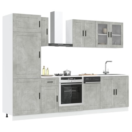 Mueble cocina Kalmar gris hormigón 8 pzas madera contrachapada de , Armarios de cocina - Ref: Foro24-3314815, Precio: 601,06 ...
